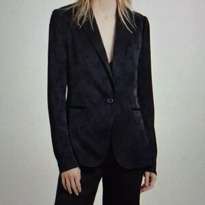Theory Jacquard blazer. Small. Black.